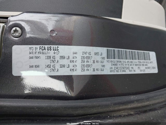 Продаж на аукціоні авто 2017 Chrysler Pacifica Touring-l Plus, vin: 2C4RC1EG7HR752435, номер лоту: 45565281