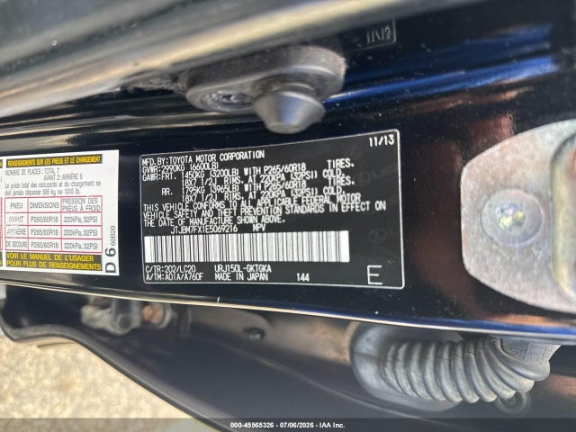 2014 Lexus Gx 460 მანქანა იყიდება აუქციონზე, vin: JTJBM7FX1E5069216, აუქციონის ნომერი: 45565326