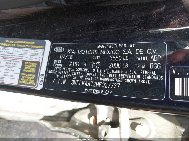 Продаж на аукціоні авто 2017 Kia Forte Lx, vin: 3KPFK4A72HE027727, номер лоту: 45565340
