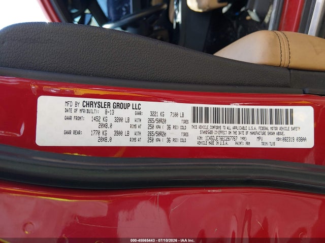 45565443 :رقم المزاد ، 1C4SDJET6EC267767 vin ، 2014 Dodge Durango Citadel مزاد بيع