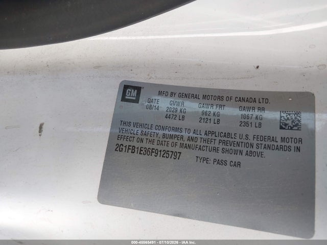 Aukcja sprzedaży 2015 Chevrolet Camaro 2ls, vin: 2G1FB1E36F9125797, numer aukcji: 45565491