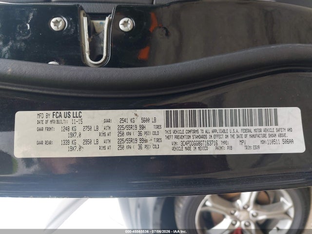 45565536 :رقم المزاد ، 3C4PDDGG8GT163716 vin ، 2016 Dodge Journey Crossroad مزاد بيع