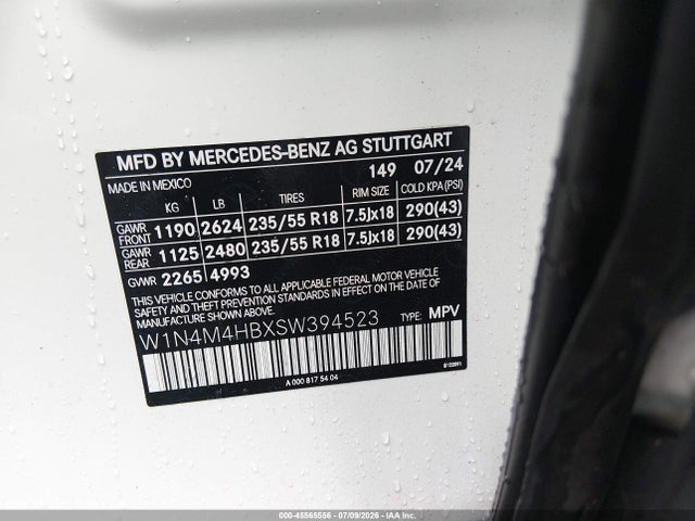 Auction sale of the 2025 Mercedes-benz Glb 250 4matic, vin: W1N4M4HBXSW394523, lot number: 45565556