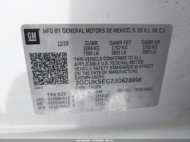 Chevrolet Silverado 1500 2lz 2018 3GCUKSEC7JG628998 Image 9
