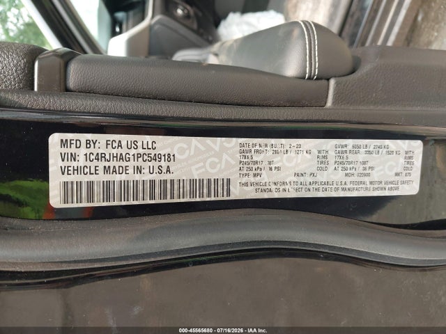 Aukcja sprzedaży 2023 Jeep Grand Cherokee Laredo 4x4, vin: 1C4RJHAG1PC549181, numer aukcji: 45565680