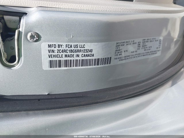 45565736 :رقم المزاد ، 2C4RC1BG6RR123240 vin ، 2024 Chrysler Pacifica Touring L مزاد بيع