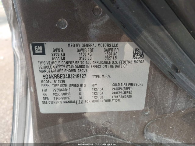 Продажа на аукционе авто 2011 Buick Enclave 1xl, vin: 5GAKRBED4BJ219127, номер лота: 45565786