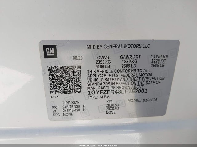Aukcja sprzedaży 2020 Cadillac Xt4 Awd Sport, vin: 1GYFZFR48LF152001, numer aukcji: 45565830