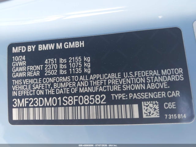 BMW M2 2025 3MF23DM01S8F08582 Image 22