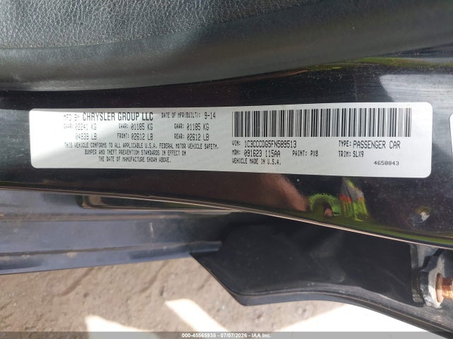 Продажа на аукционе авто 2015 Chrysler 200 S, vin: 1C3CCCDG5FN589513, номер лота: 45565935