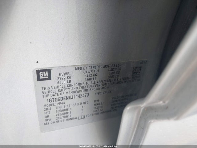 1GTG6DEN0J1142479 GMC CANYON SLT