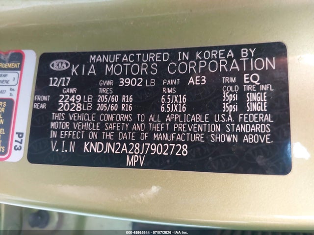 KIA Soul 2018 KNDJN2A28J7902728 Image 9