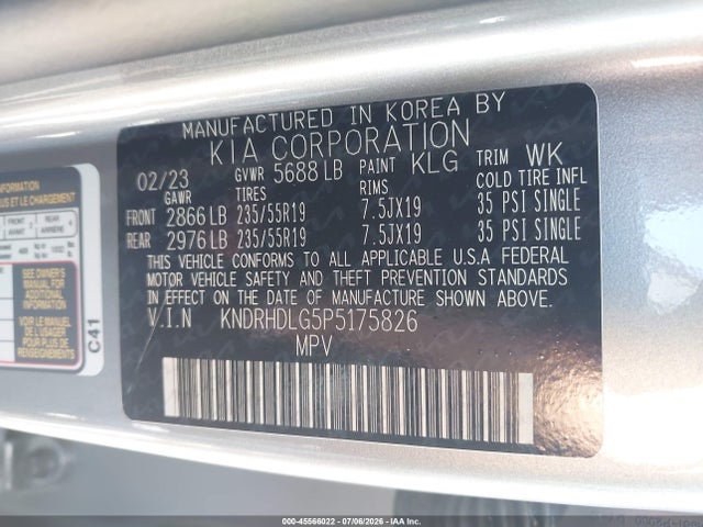 KNDRHDLG5P5175826 KIA Sorento Hybrid Ex