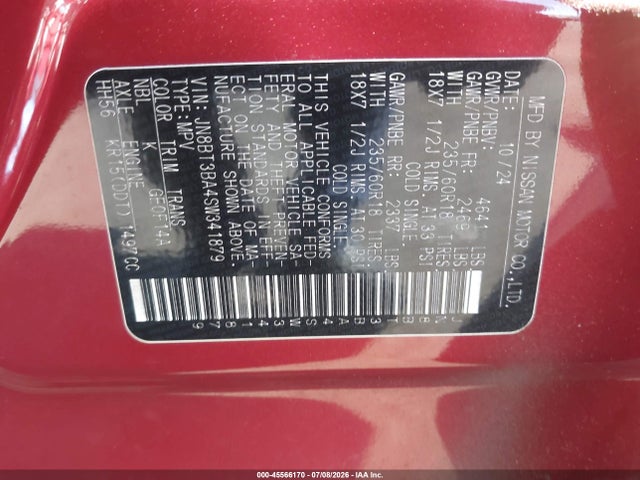 JN8BT3BA4SW341879 Nissan Rogue Sv Fwd