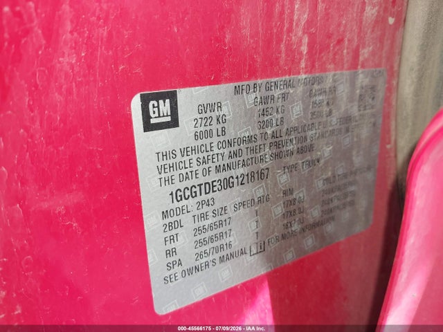 1GCGTDE30G1218167 Chevrolet Colorado 4wd Z71