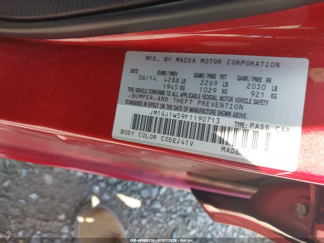 Aukcja sprzedaży 2015 Mazda Mazda6 I Grand Touring, vin: JM1GJ1W59F1190713, numer aukcji: 45566216