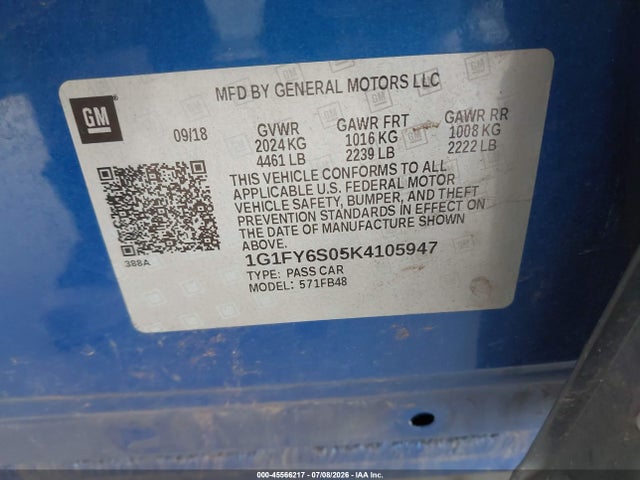 Chevrolet BOLT EV LT 2019 1G1FY6S05K4105947 Image 9