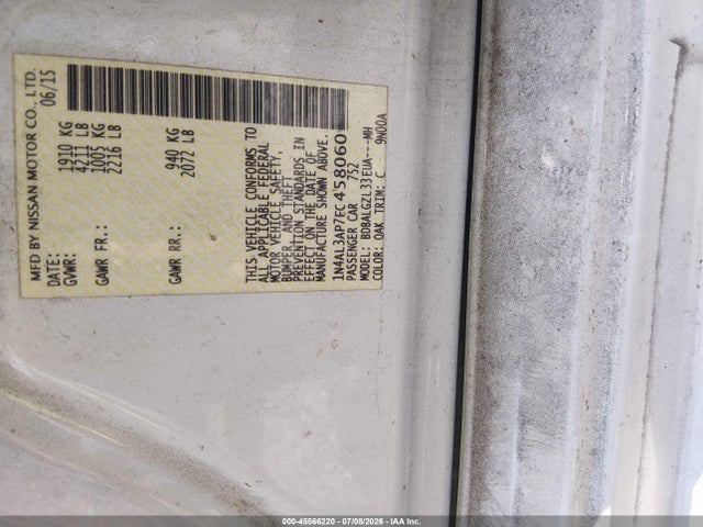 Nissan Altima 2.5 S 2015 1N4AL3AP7FC458060 Image 9