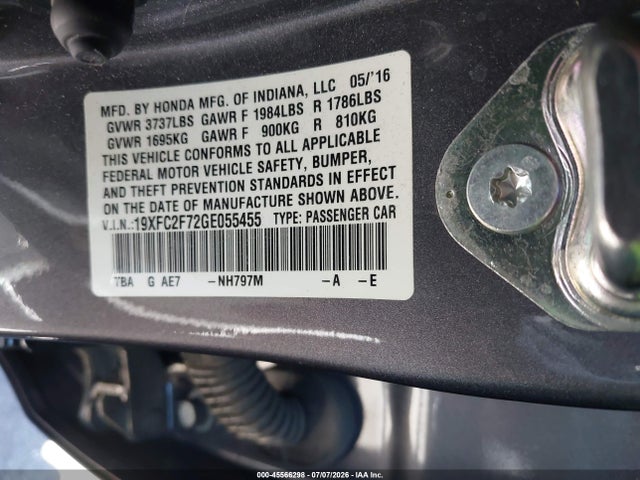 19XFC2F72GE055455 Honda CIVIC EX