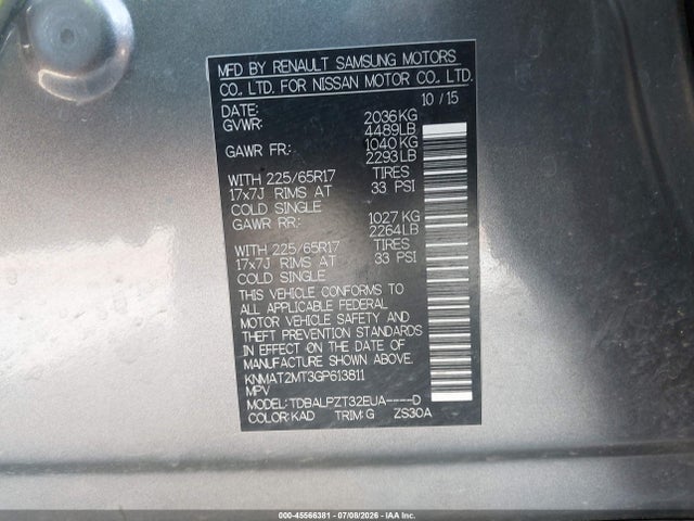 Nissan ROGUE S 2016 KNMAT2MT3GP613811 Image 9