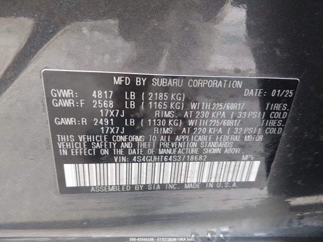 Продажа на аукционе авто 2025 Subaru Crosstrek Wilderness, vin: 4S4GUHT64S3718682, номер лота: 45566396