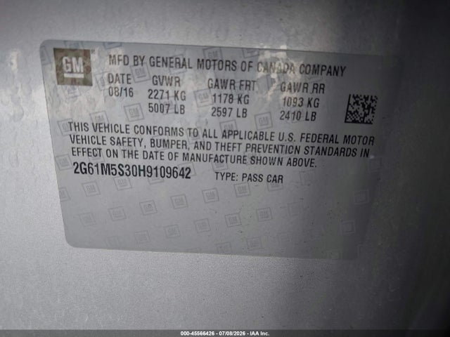 Продажа на аукционе авто 2017 Cadillac Xts Luxury, vin: 2G61M5S30H9109642, номер лота: 45566426