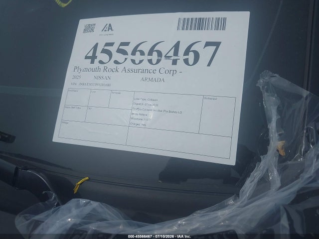 Продаж на аукціоні авто 2025 Nissan Armada Platinum Reserve 4wd, vin: JN8AY3CC0S9201680, номер лоту: 45566467