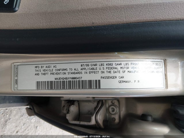 Aukcja sprzedaży 2000 Audi A6, vin: WAUEH24BXYN006437, numer aukcji: 45566649