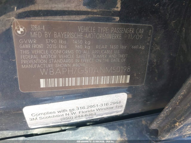Продаж на аукціоні авто 2010 Bmw 328i, vin: WBAPH7G50ANM50198, номер лоту: 45566670