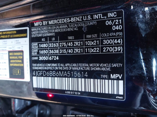 4JGFD6BB6MA515614 Mercedes-Benz Amg Gle 53 Coupe 4matic