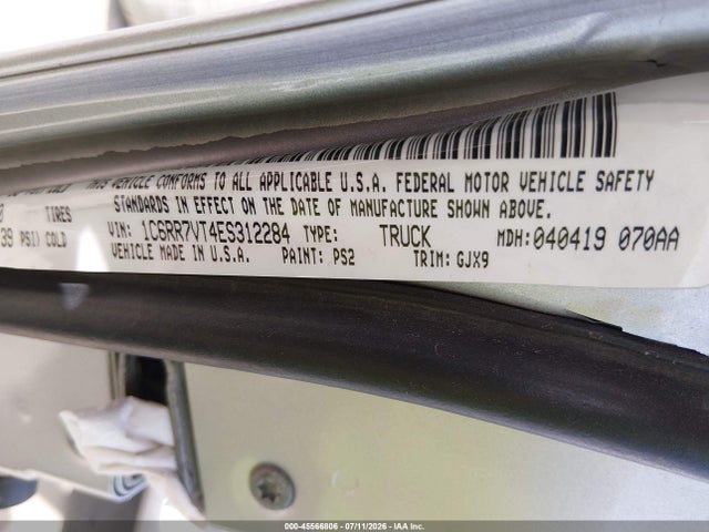 Aukcja sprzedaży 2014 Ram 1500 Laramie, vin: 1C6RR7VT4ES312284, numer aukcji: 45566806