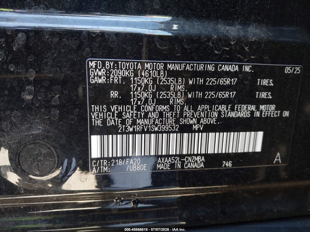 Toyota Rav4 Xle 2025 2T3W1RFV1SW399532 Image 9