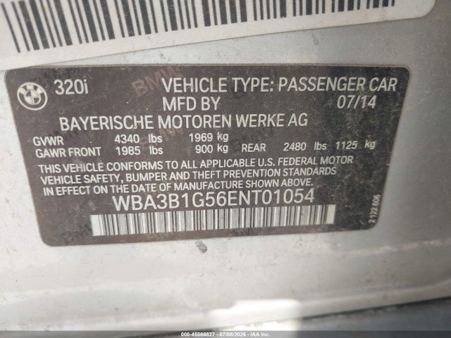 WBA3B1G56ENT01054 BMW 320i