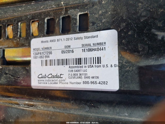 Cub Cadet Riding Lawnmower 2016 1E106H40441 Image 9