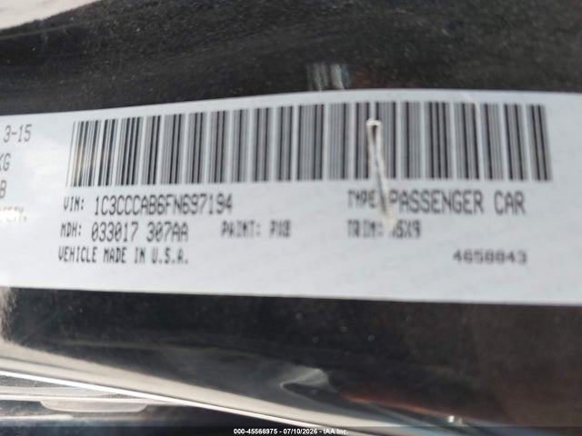 45566975 :رقم المزاد ، 1C3CCCAB6FN697194 vin ، 2015 Chrysler 200 Limited مزاد بيع