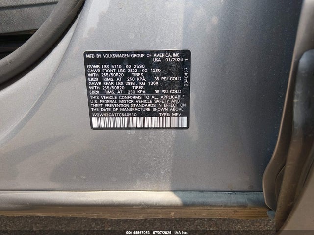 Aukcja sprzedaży 2026 Volkswagen Atlas Se With Technology, vin: 1V2WN2CA7TC540510, numer aukcji: 45567063