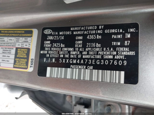 KIA Optima Lx 2014 5XXGM4A73EG307609 Image 9