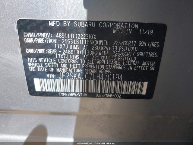 Subaru Forester Premium 2020 JF2SKAJC7LH470194 Image 9
