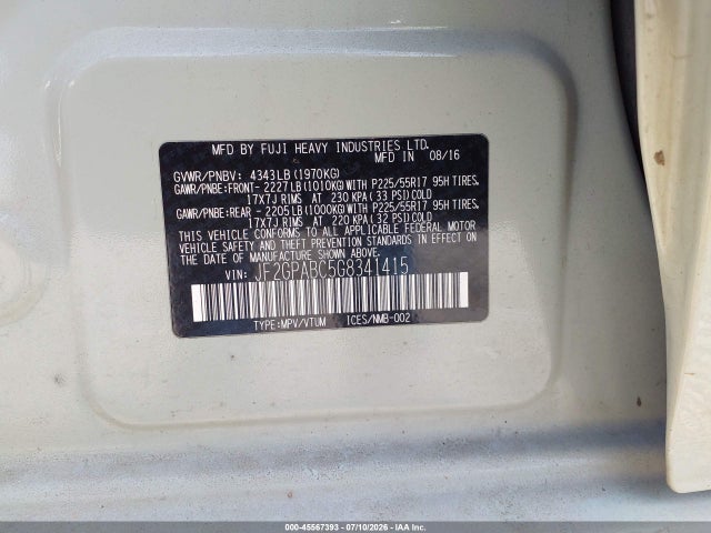 Subaru Crosstrek 2.0i Premium 2016 JF2GPABC5G8341415 Image 9