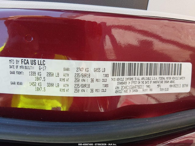 2C4RC1EG0HR796311 Chrysler Pacifica Touring-l Plus