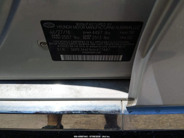 Hyundai Sonata Sport 2017 5NPE34AF6HH477487 Image 9