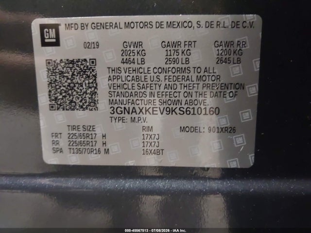 Chevrolet EQUINOX LT 2019 3GNAXKEV9KS610160 Image 9