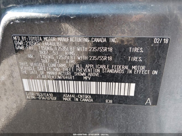 Toyota Rav4 Limited 2018 2T3DFREV2JW764681 Image 9