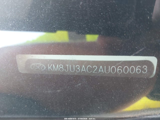 45567570 :رقم المزاد ، KM8JU3AC2AU060063 vin ، 2010 Hyundai Tucson Limited مزاد بيع