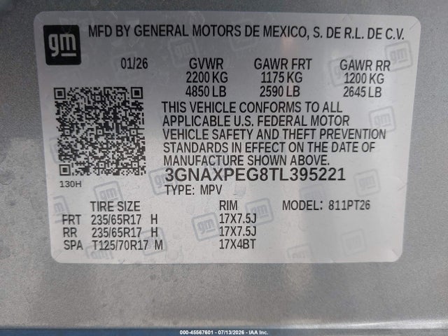 Chevrolet Equinox Awd Lt 2026 3GNAXPEG8TL395221 Image 9