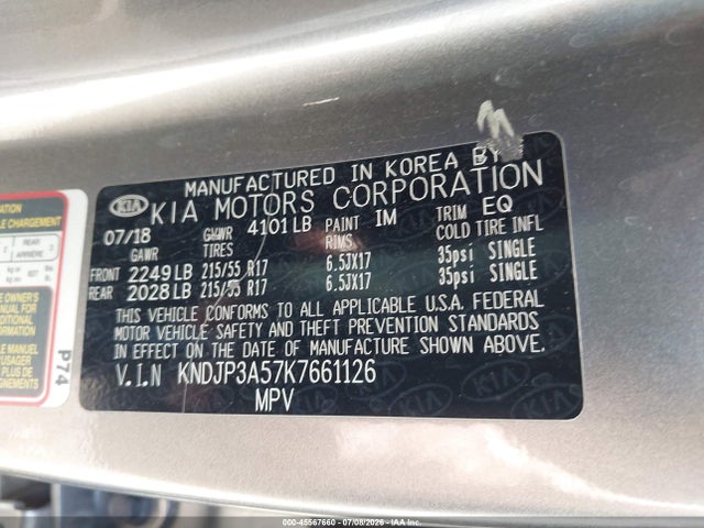 KIA SOUL + 2019 KNDJP3A57K7661126 Image 9