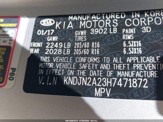 KIA Soul 2017 KNDJN2A23H7471872 Image 9