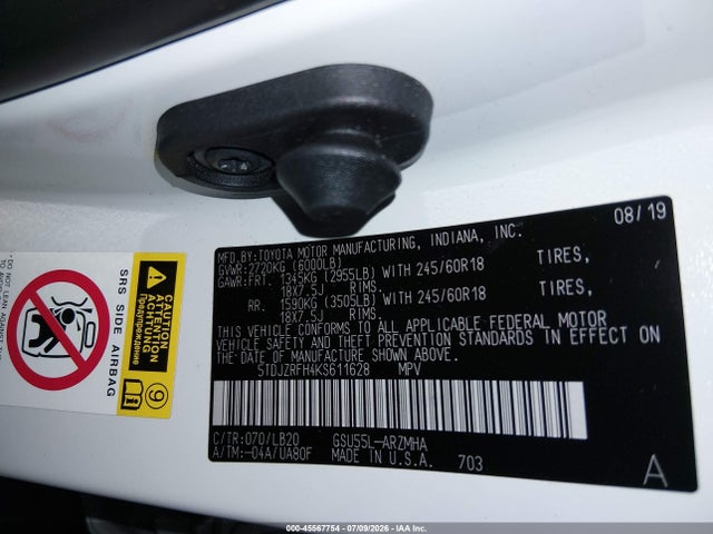 5TDJZRFH4KS611628 Toyota Highlander Xle