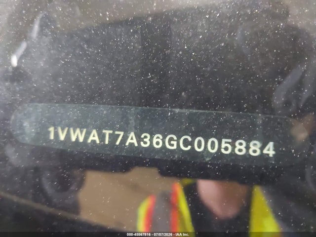 45567816 :رقم المزاد ، 1VWAT7A36GC005884 vin ، 2016 Volkswagen Passat 1.8t S مزاد بيع