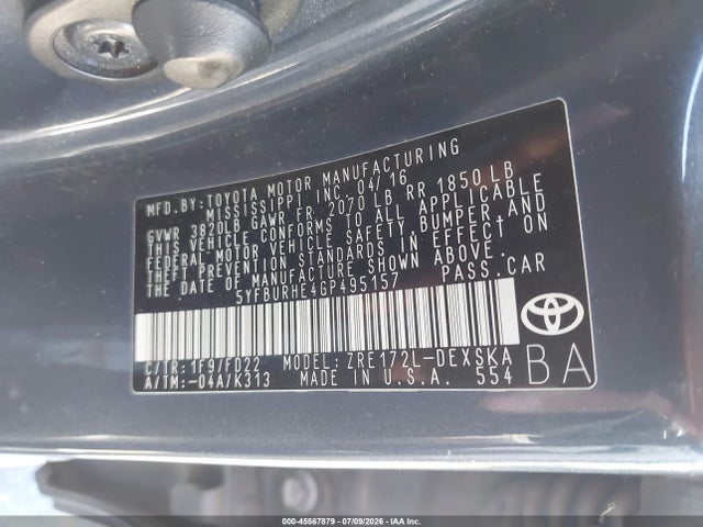 Toyota Corolla S 2016 5YFBURHE4GP495157 Image 9